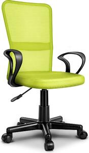 TRESKO sedia da ufficio verde chiaro sedia da scrivania girevole, con braccioli e rotelle in plastica, regolabile in altezza in continuo, sedile imbottito, ergonomica