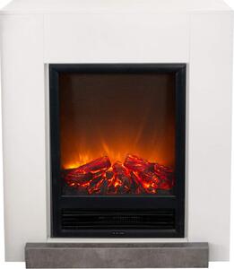 Caminetto elettrico Xaralyn - Hamar - legno bianco - 1300 Watt di riscaldamento - con telecomando - caminetto da incasso incluso - caminetto decorativo