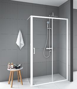Cabina doccia 80x120 Marwell vetro Factory ingresso frontale, bianco, 80 x 120 x 200 cm - Cabina doccia con telaio in alluminio bianco opaco - Cabina doccia con porta scorrevole