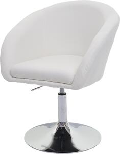 Sedia da pranzo HWC-F19, sedia da cucina girevole sedia lounge, girevole regolabile in altezza ~ tessuto/tessuto bianco panna