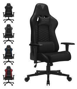 Sedia da gaming SENSE7 Spellcaster in ecopelle nera - Sedia da ufficio ergonomica, sedia da scrivania per PC, sedia da gaming, portata 150 kg, braccioli 2D, reclinabile a 160°, poltrona direzionale