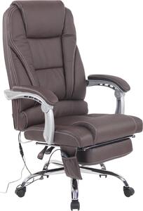 Sedia ergonomica massaggiante - sedia da ufficio - con funzione massaggio e poggiapiedi regolabile | Colore: Marrone