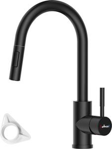 Rubinetto da cucina Nero Miscelatore estraibile a 360° ad alta pressione Tubo flessibile