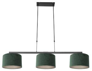 Steinhauer - lampada a sospensione - Stang - nero - metallo velluto - grande lampada da tavolo da pranzo - E27 - 3463ZW