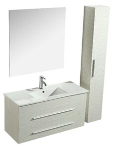 Mobile Bagno Sospeso 100 cm Lavabo e Specchio Urban Bianco