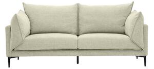 Divano design 3 posti in tessuto effetto velluto testurizzato beige e metallo nero MARIUS