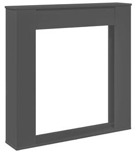 Cornice per Camino Nera 100x20x100 cm in Truciolato