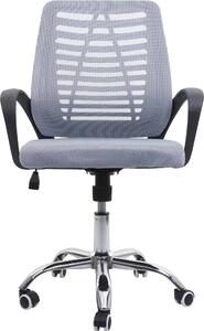 Sedia da ufficio HWC-L44, sedia da scrivania per computer, schienale ergonomico, rivestimento in rete in tessuto/tessuto ~ grigio