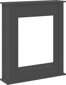 Cornice per Camino Rovere Nero 75x20x87,5 cm in Truciolato