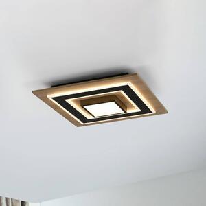 JUST LIGHT. Plafoniera LED Tola, angolare, a 2 luci, legno, 3000 K