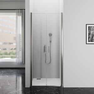 Porta doccia 90cm MARWELL BRIGHT cromo porta doccia a doppio battente - 80x195cm - installazione reversibile - profilo a parete regolabile - profili in alluminio di alta qualità