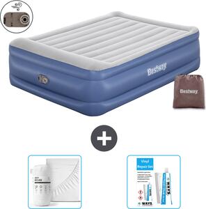 Materasso gonfiabile Bestway - 2 persone - 152 x 203 x 56 cm - Grigio/Blu - Accessori inclusi