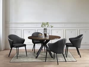 Sedia con braccioli in Pelle e Acciaio Nero - MIBELLY della MAISON CÉPHY