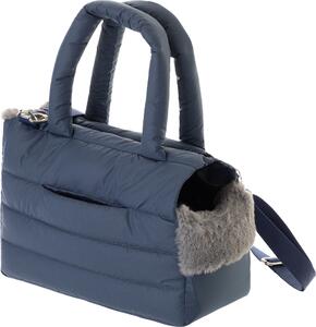 Doggy FLUFFY RIDE Borsa da trasporto Scatola da trasporto per cani Scatola da trasporto per gatti Borsa per cani 40x20x30 cm Blu navy