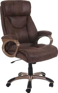 Sedia da ufficio Dallas, sedia girevole da scrivania, sedia executive, certificata ~ look scamosciato taupe-marrone