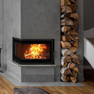 KRATKI SIMPLE Caminetto ad aria destra in acciaio 6 kW Ø 150 rivestimento nero