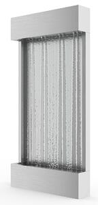 Fontana a muro per esterni/interni in acciaio inox con LED L. 56.5 x H. 122 cm Argentata - SOLINA