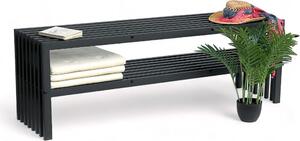 DanDiBo panca da giardino in metallo resistente alle intemperie 3 posti nero 150 cm con 2 livelli panca panca in ferro panca da giardino moderna panca da parco