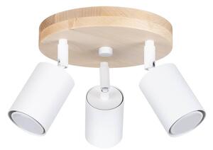 Lampada a soffitto VERDO 3P bianco 3xGU10 10W acciaio/legno 17x33x33cm Sollux Lighting
