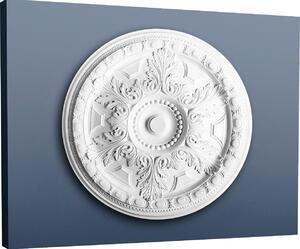 Orac R23 Luxxus rosone da soffitto Rosone Cornice Profilo decorativo Stucco Elemento classico Decorazione floreale Bianco | 71,5 Cm diametro