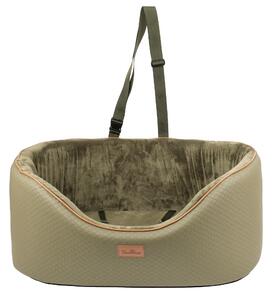 Seggiolino per cani BOUTIQUEZOO - Comodo seggiolino da viaggio per cani di grossa taglia, seduta alta con cintura di sicurezza, lavabile - 80x60x32 cm