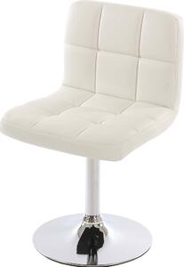Sedia da sala da pranzo Kavala, sedia da cucina Sedia, girevole certificata MVG ~ Pelle finta bianca, base cromata