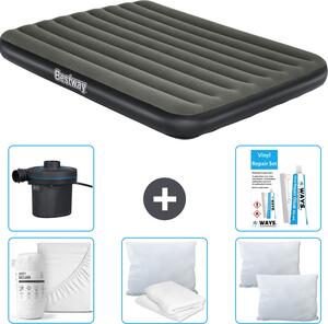 Materasso gonfiabile Bestway - 2 persone - 152 x 203 x 25 cm - Verde - accessori inclusi