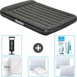 Materasso gonfiabile Bestway - Letto alla francese - 137 x 191 x 30 cm - Verde - Accessori inclusi