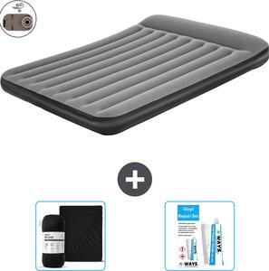 Materasso gonfiabile Bestway - 2 persone - 152 x 203 x 30 cm - Grigio - Accessori inclusi