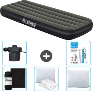 Materasso gonfiabile Bestway - 1 persona - 76 x 185 x 25 cm - Verde - Accessori inclusi
