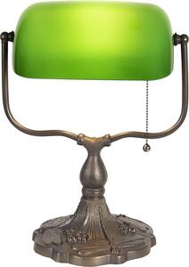 Clayre & Eef Lampada da tavolo Banker 27x20x36 cm Verde Marrone Metallo