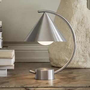 Ferm LIVING Lampada da tavolo ricaricabile a LED Meridian, acciaio