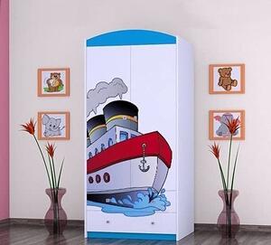 BDW Armadio, 2 ante, 2 cassetti, guardaroba, 180x90 cm, blu