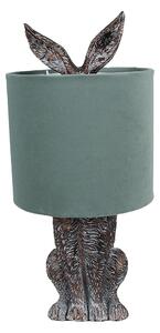 Clayre & Eef Lampada da tavolo Rabbit Ø 20x43 cm Marrone Verde Poliresina