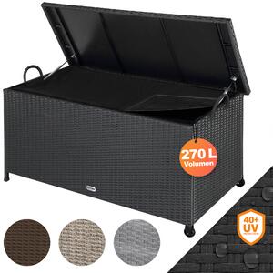 Casaria® Baule da Esterno XXL 117x53x60cm 270L Box con Ruote Impermeabile Resistente Cassettone Contenitore Cuscini Giocatoli Mobili Giardino Bauli