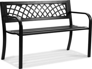 Panca da giardino in metallo 1163 mm - Panca da giardino per 3 persone - Panca da parco con schienale e braccioli - Panca vintage per giardino, parco, cortile, veranda - Capacità di carico 218 kg
