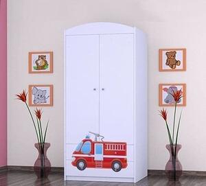 BDW Armadio, 2 ante, 2 cassetti, guardaroba, 180x90 cm, bianco