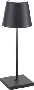 Zafferano Lampada a led da tavolo Poldina Pro Mini Grigio Scuro ricaricabile e dimmerabile con batteria fino a 12 ore