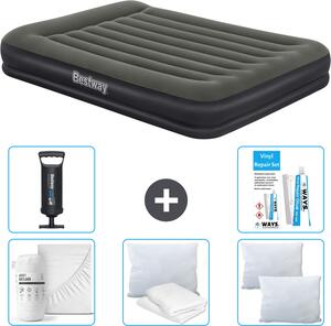 Materasso gonfiabile Bestway - 2 persone - 152 x 203 x 36 cm - Verde - accessori inclusi