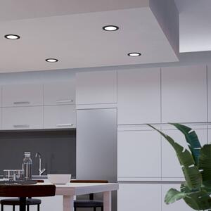 EGLO connect Luci LED da incasso Fueva 6-Z, nero, Ø12cm dimmerabile, Nero, Soggiorno / Sala da pranzo, Plastica, Moderno
