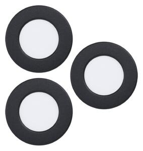 EGLO connect Luci LED da incasso Fueva 6-Z, nero, set 3 dimmerabile, Nero, Soggiorno / Sala da pranzo, Plastica, Moderno