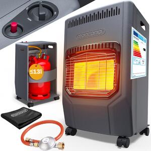 MONZANA® Stufa a Gas GH4500 Riscaldatore per Interni 4200 W 3 Impostazioni Accensione Piezoelettrica Antiribaltamento