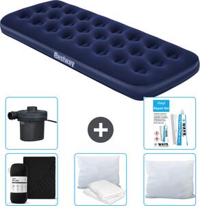 Materasso gonfiabile Bestway - 1 persona - 76 x 185 x 22 cm - Blu - Accessori inclusi