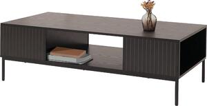 Tavolino MCW-O39, tavolo da divano, tavolino ausiliario, contenitore con scomparti, MDF melaminico, 39x120x60 cm, aspetto legno, colore nero