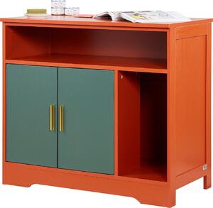 VEVOR armadietto per gatti 792x430x710 mm, armadietto per lettiera con ripiano e spazio di archiviazione, casetta per gatti in legno in stile moderno per uso interno, adatto alla maggior parte delle lettiere, rosso e verde