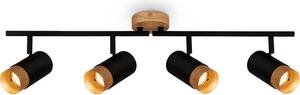 Faretto, nero, con legno, escl. 4xGU10/max.9W