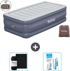 Materasso gonfiabile Bestway - 1 persona - 97 x 191 x 51 cm - Grigio - Accessori inclusi