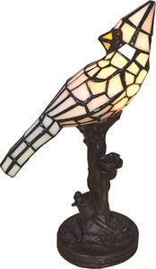 Clayre & Eef Lampada da tavolo Tiffany Bird 15x12x33 cm Plastica beige