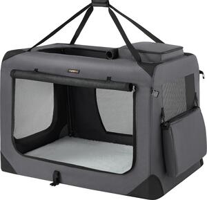 Feandrea Cassa pieghevole per cani, box per trasporto cani, XXXL, borsa per cani, tessuto Oxford, rete, traspirante, portatile, struttura in metallo, con maniglie, tasche