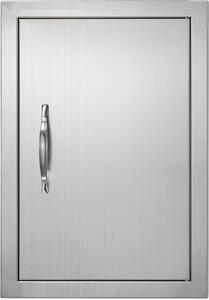 Porta di accesso al barbecue - 355 x 508 mm - Porta in acciaio inox per isola barbecue - Montaggio a parete - Maniglia verticale